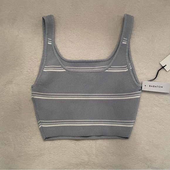 SCULPT KNIT SQUARENECK Babaton NWT tank top blue aritzia cami - Picture 6 of 7